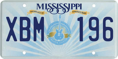 MS license plate XBM196