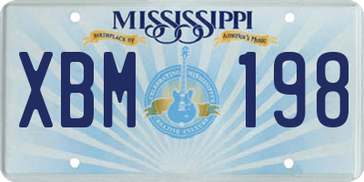 MS license plate XBM198