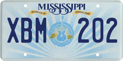 MS license plate XBM202