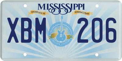MS license plate XBM206