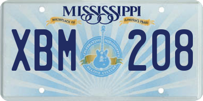 MS license plate XBM208