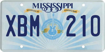 MS license plate XBM210