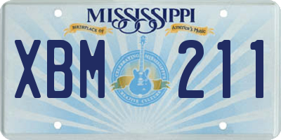 MS license plate XBM211