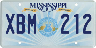 MS license plate XBM212