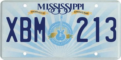 MS license plate XBM213