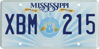 MS license plate XBM215