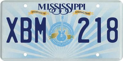 MS license plate XBM218