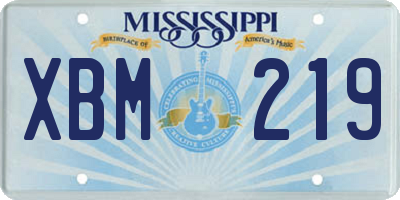 MS license plate XBM219