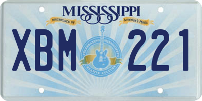 MS license plate XBM221