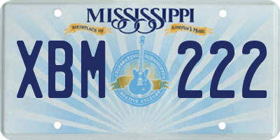 MS license plate XBM222