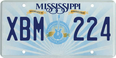 MS license plate XBM224