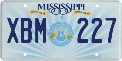 MS license plate XBM227