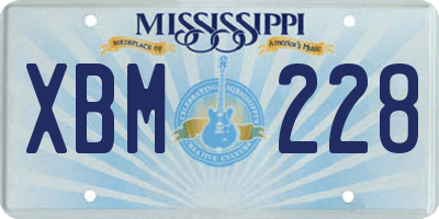 MS license plate XBM228