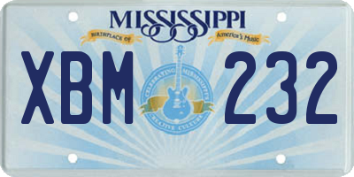 MS license plate XBM232