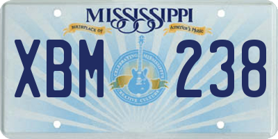 MS license plate XBM238