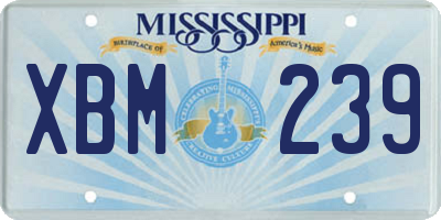 MS license plate XBM239