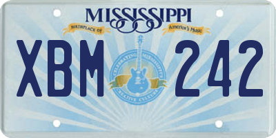 MS license plate XBM242