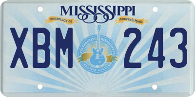 MS license plate XBM243