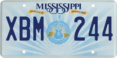 MS license plate XBM244