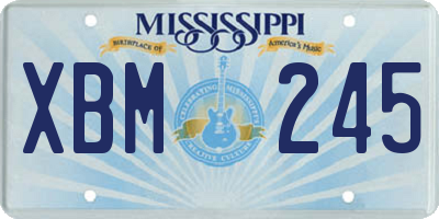 MS license plate XBM245