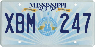 MS license plate XBM247