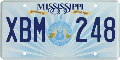 MS license plate XBM248