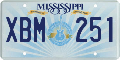 MS license plate XBM251