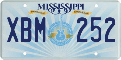 MS license plate XBM252
