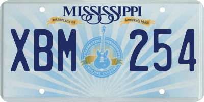 MS license plate XBM254