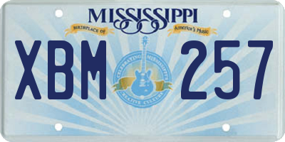 MS license plate XBM257