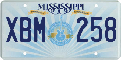 MS license plate XBM258
