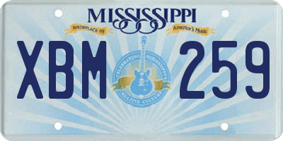 MS license plate XBM259
