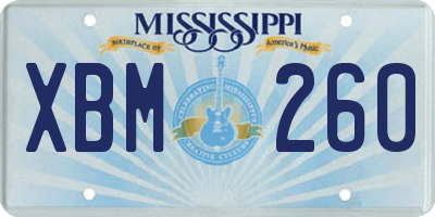 MS license plate XBM260