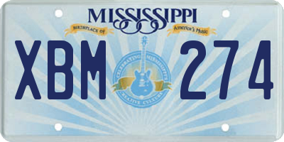 MS license plate XBM274
