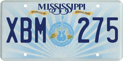 MS license plate XBM275