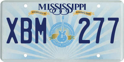 MS license plate XBM277