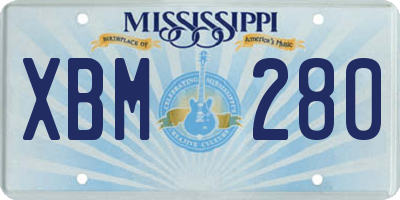 MS license plate XBM280