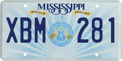 MS license plate XBM281