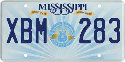MS license plate XBM283