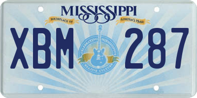 MS license plate XBM287