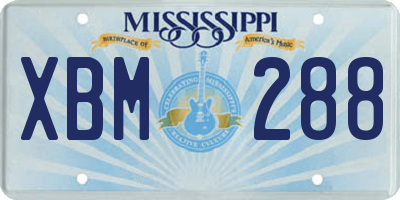 MS license plate XBM288