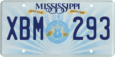 MS license plate XBM293