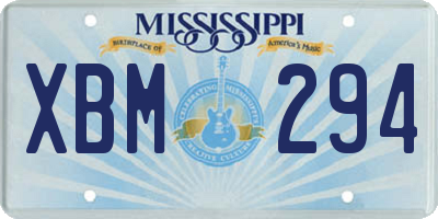 MS license plate XBM294