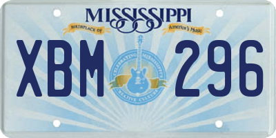 MS license plate XBM296