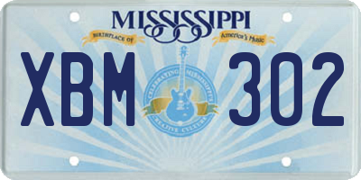MS license plate XBM302