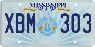 MS license plate XBM303