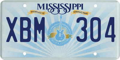 MS license plate XBM304