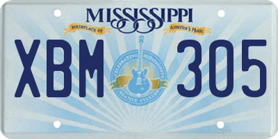 MS license plate XBM305