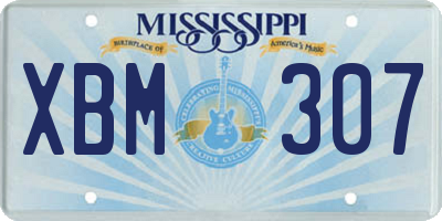 MS license plate XBM307