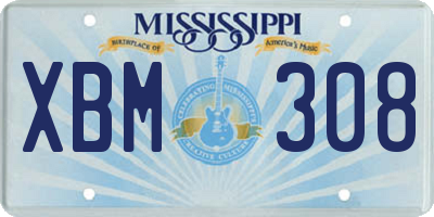 MS license plate XBM308